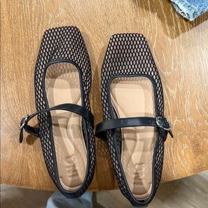 INC International Concepts Black Mesh Flats